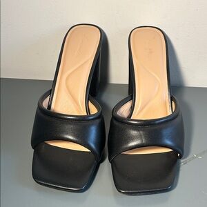 Arromic, Woman’s Size 10 Elegant  Square Open Toe  Black Block Heels